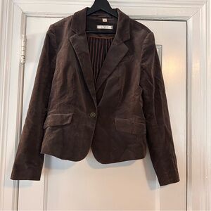 LOFT Women's Brown Velvet Blazer Jacket